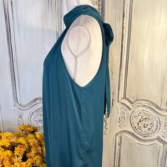 Max Studio Elegant Teal Halter Neck Women's Top with Back Bow - Picture 4 of 7